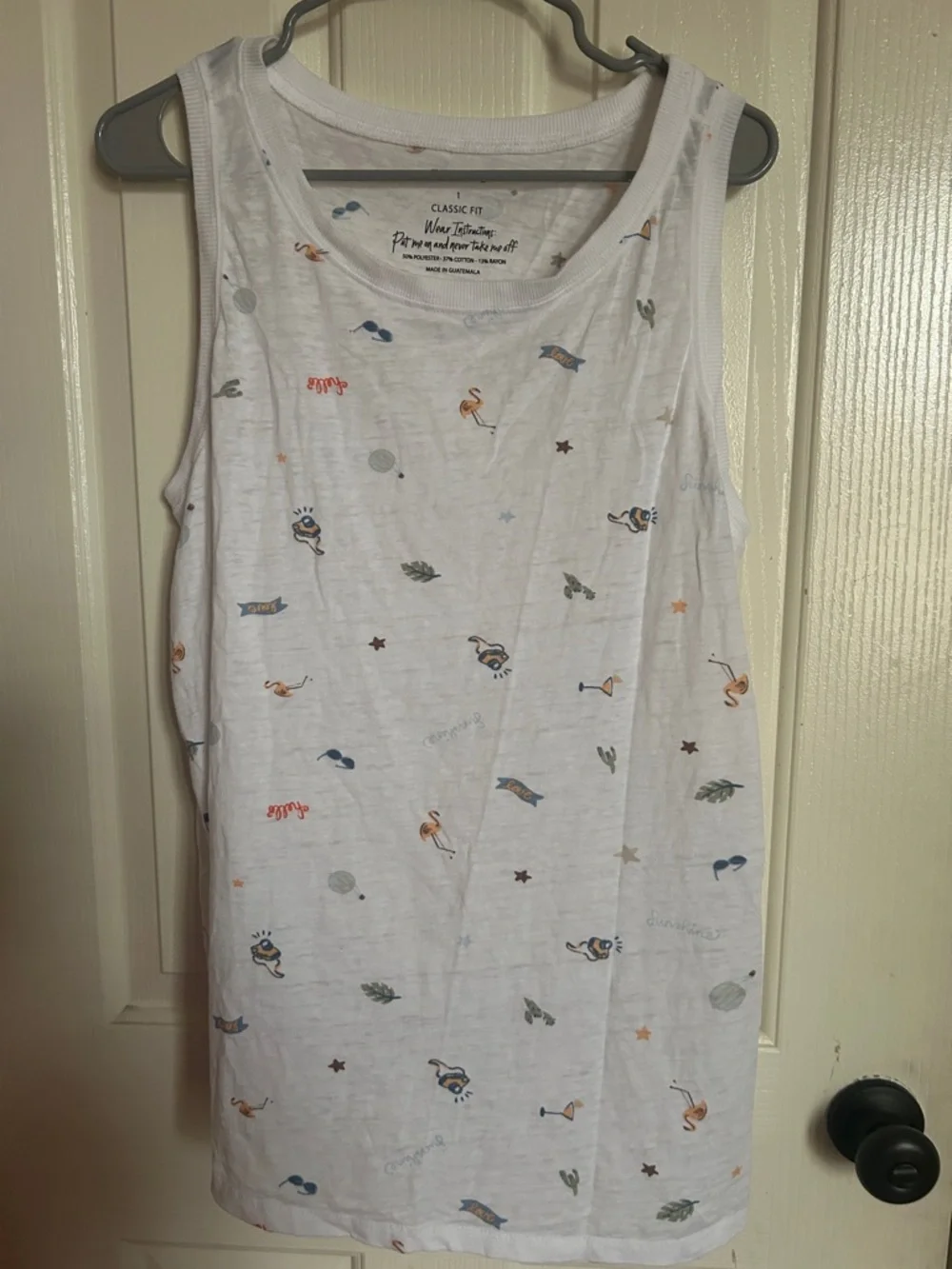 Torrid Summertime Print Crew Tank Vintage Burnout Lightweight White - Picture 6 of 6